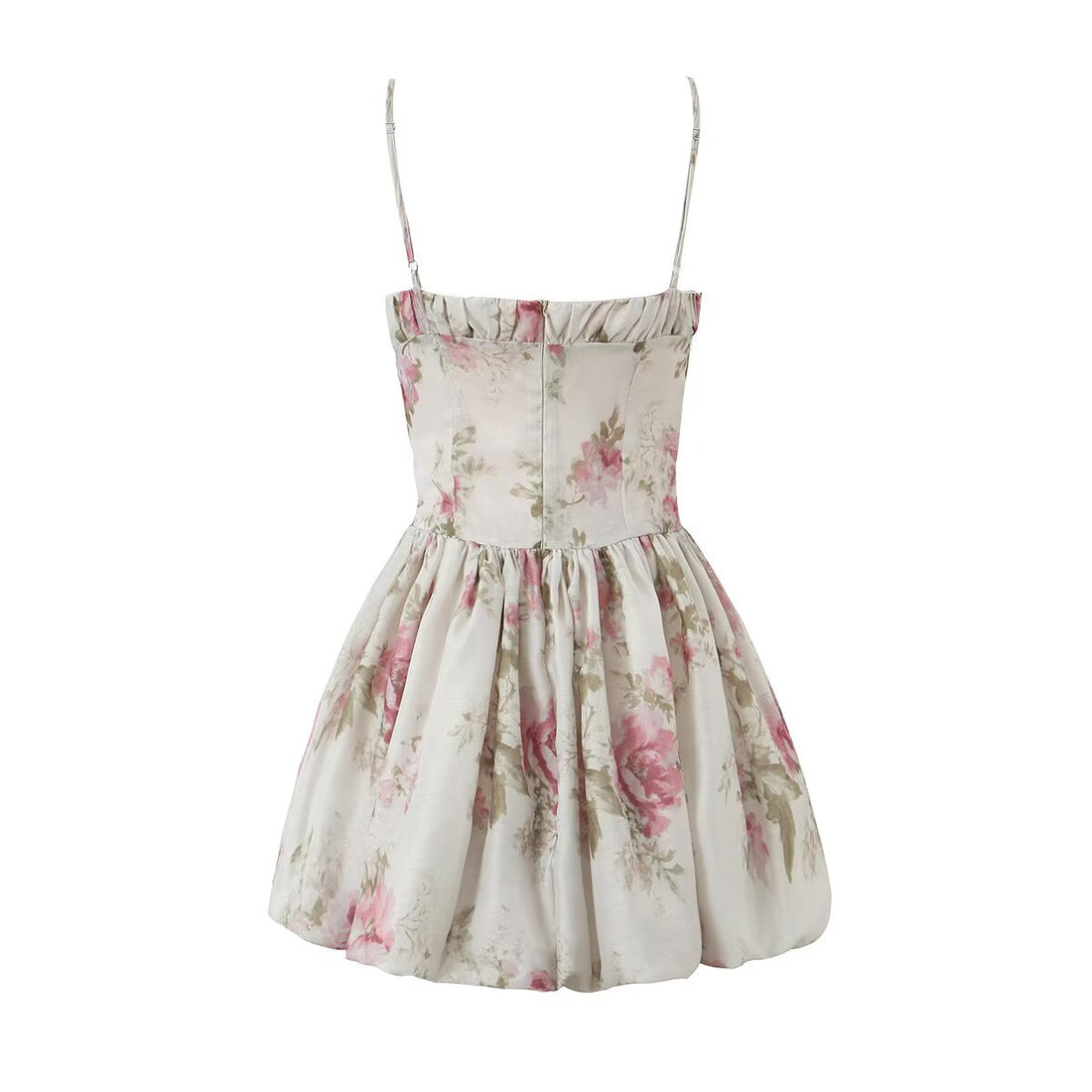 French Floral Strap Dress for Women Summer Sexy Holiday Slim Fit Slimming Cinched Short Dress