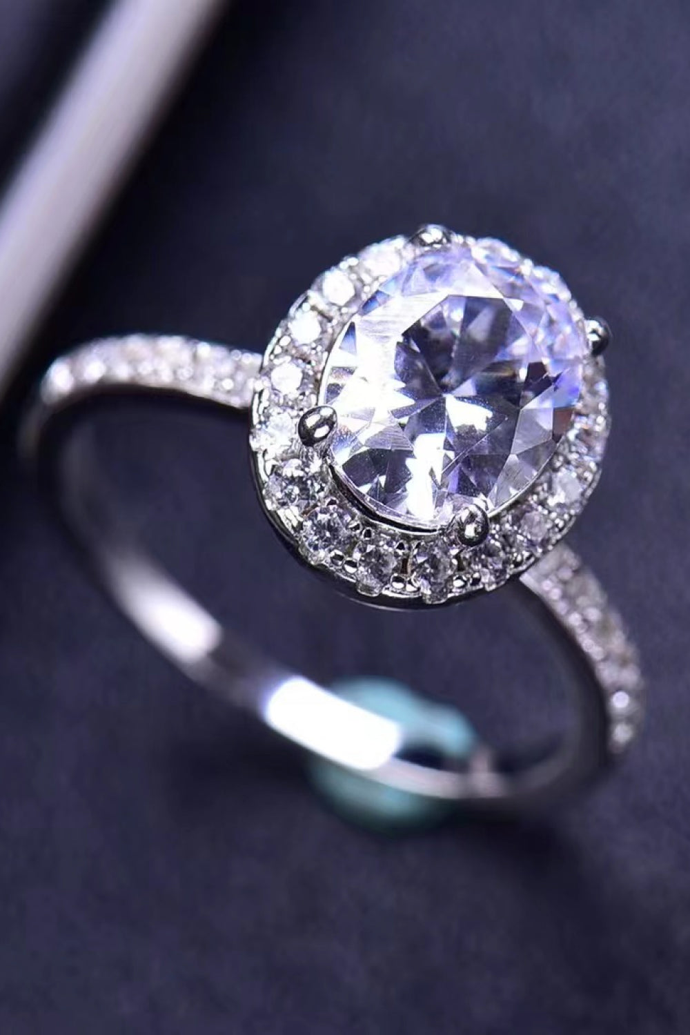 2 Carat Oval-Cut Sparkala™ Ring (Platinum Over Pure Sterling Silver) by Sparkala
