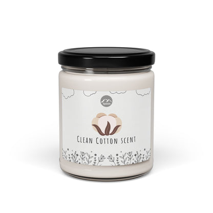 Clean Cotton Scented Soy Candle, Aromatherapy Candle, Home Decor Gift, Eco-Friendly Candle, Relaxation Candle, Candle for Stress Relief-- 9oz by Spee24, LLC