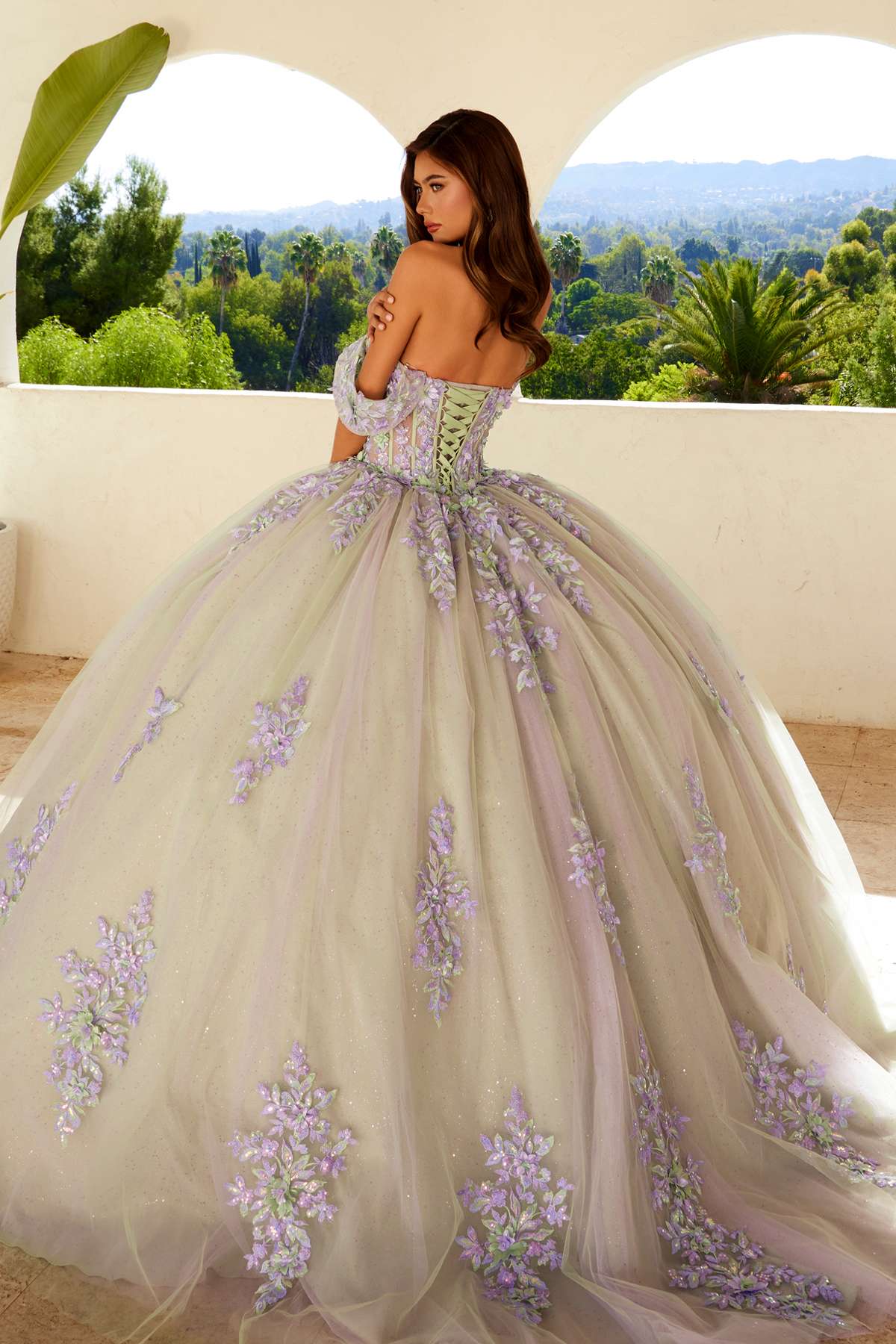 Juliet JT1479J Off the Shoulder Poofy Quinceanera Ball Gown by DiscountDressShop