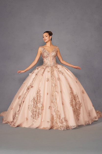 Juliet JT1485J Off the Shoulder Cinderella Quinceanera Ball Gown by DiscountDressShop