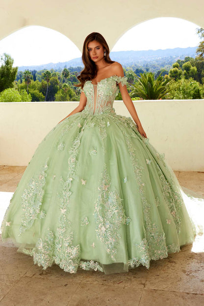 Juliet JT1485J Off the Shoulder Cinderella Quinceanera Ball Gown by DiscountDressShop