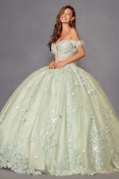 Juliet JT1485J Off the Shoulder Cinderella Quinceanera Ball Gown by DiscountDressShop