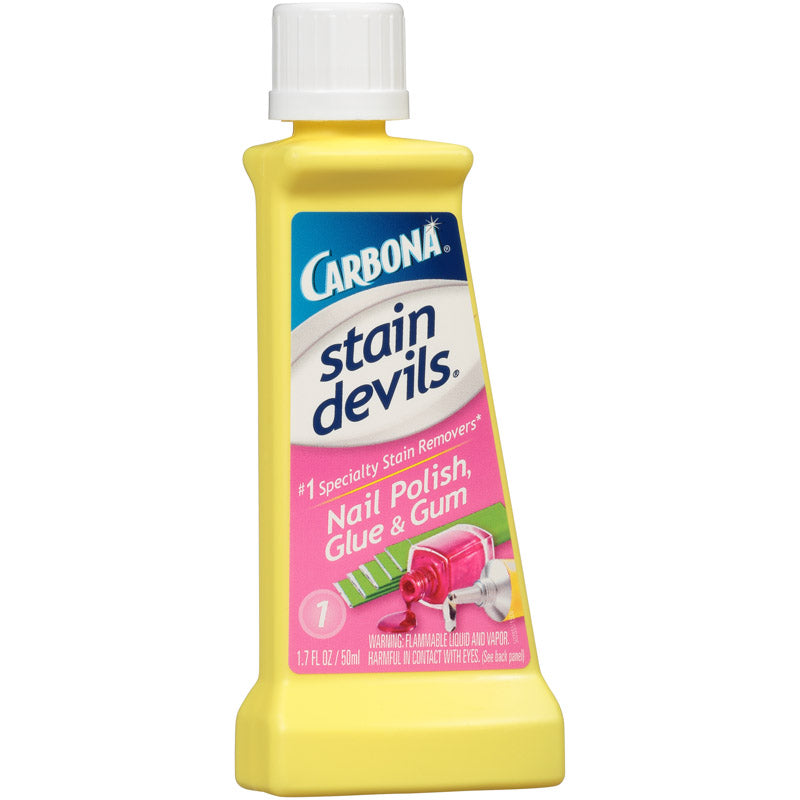 Carbona Stain Devils Nail Polish, Glue &amp; Gum Spot Remover 1.7 Oz. Squeeze Bottle by Pasteur Pharmacy