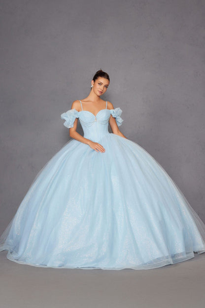 Juliet JT1487H Cold Shoulder quinceanera Ball Gown by DiscountDressShop