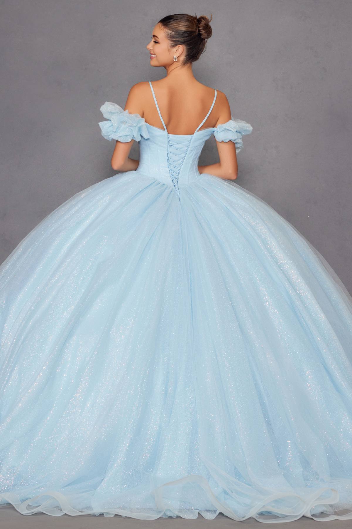 Juliet JT1487H Cold Shoulder quinceanera Ball Gown by DiscountDressShop