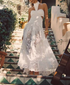 Lace Embroidered Silk Lace Tulle Backless French Halter Dress Women Summer Vacation Lightweight Dress by Ragazza