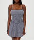 French Minority Black White Plaid Slim Fit Slimming Spaghetti Straps Dress Women Summer Small A line Dress by Ragazza