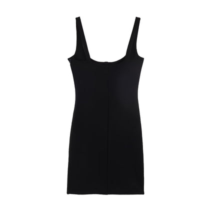 Women Clothing Solid Color Strap Short Dress by Ragazza