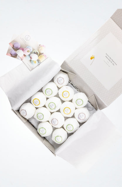 Bath Bombs Gift Box, Set of 14 Big 100% Natural Relaxing Bath Bombs by Lizush