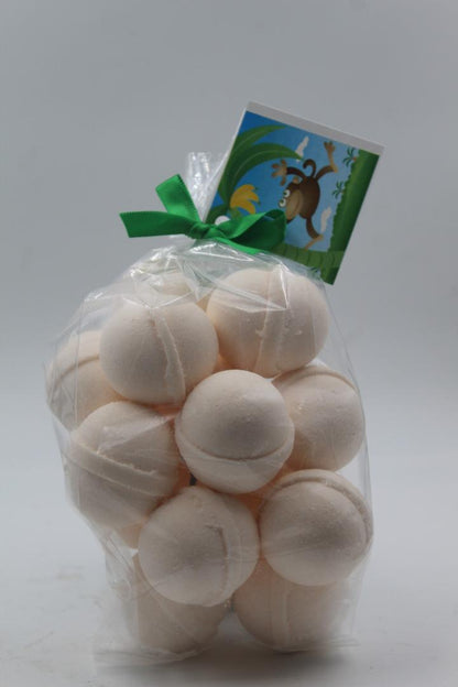 14 bath bombs in Orange Dreamsicle fragrance, gift bag bath fizzies, great for dry skin, shea, cocoa, 7 ultra rich oils by Spa Pure