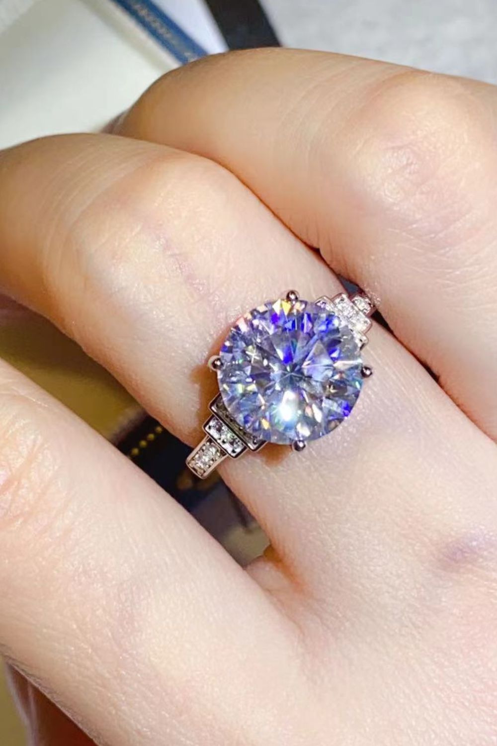 5 Carat Brilliant Round Cut Sparkala™ Platinum Over Pure Sterling Silver Ring by Sparkala