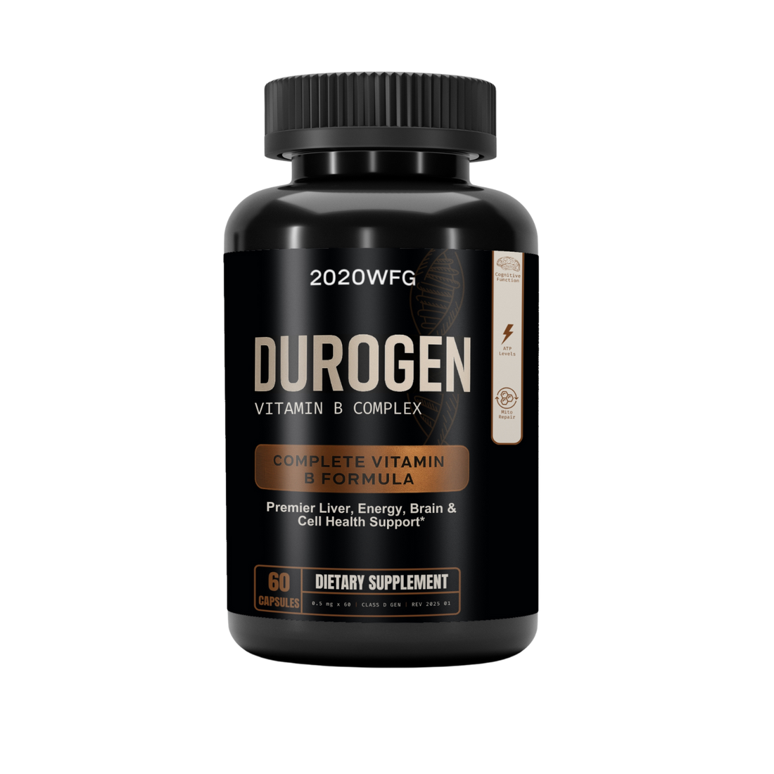 DUROGEN: Cellular Performance Complex | 60 Capsules – Activated B-Vitamins, CoQ10 &amp; Mitochondrial Support for Recovery &amp; Vitality by 2020WFG