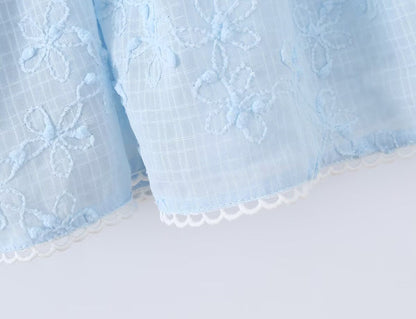 Spring Korean White Embroidered Strap Dress Women Spring A line Dress by Ragazza
