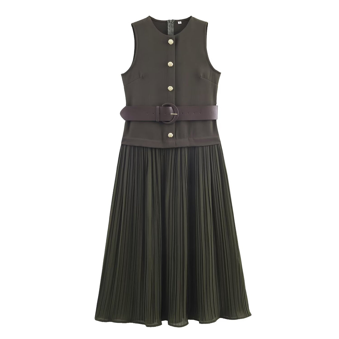Women Clothing with Belt Stitching Dress by Ragazza