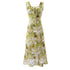Summer Vintage Fresh Romantic Seaside Vacation Flounced Hem Floral Maxi Dress Slim Fit Dress by Ragazza