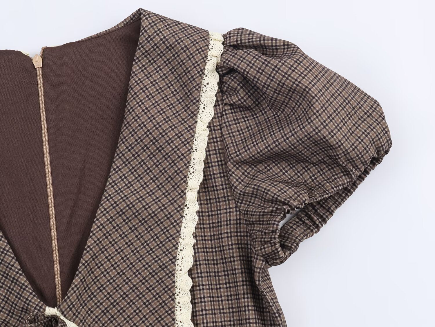 Women Clothing Summer Sweet Cute Anti Aging Plaid Collared Dress by Ragazza