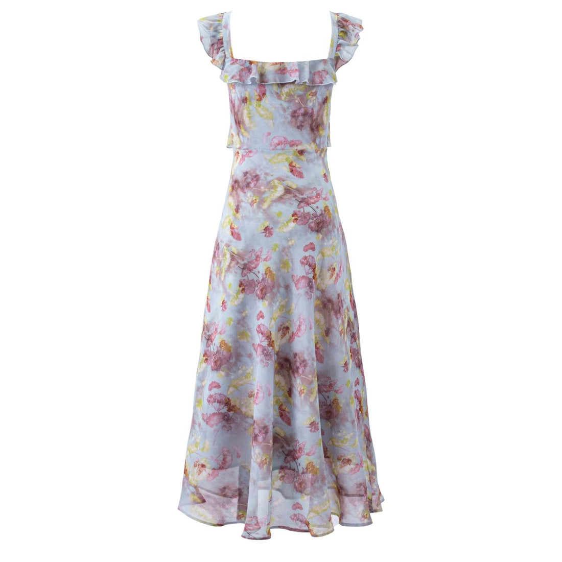 Summer Elegant Floral Dress Women A line Long Dress by Ragazza