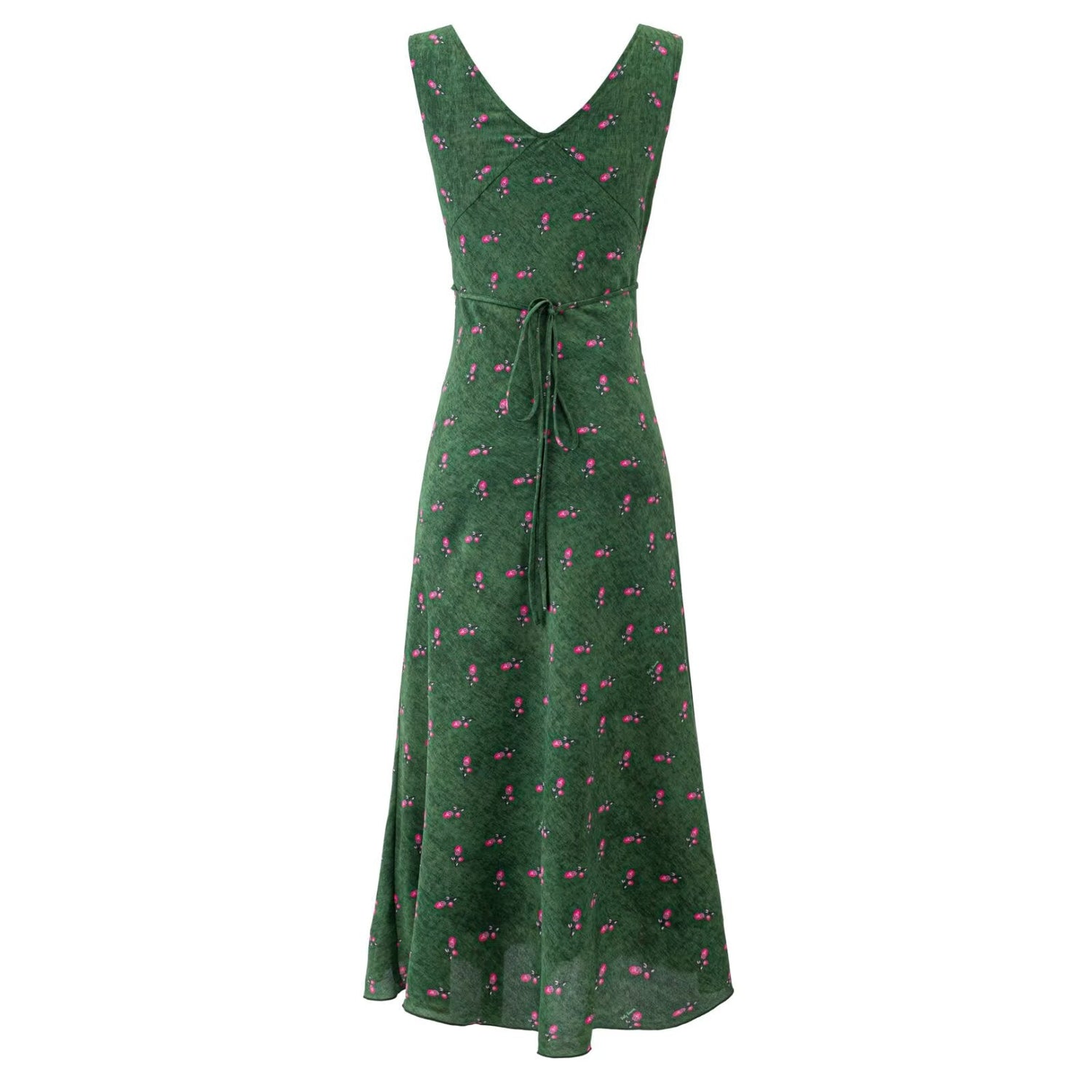 Summer Romantic Fresh Seaside Vacation Floral Dress Slim Fit Slimming V Neckline Dress by Ragazza
