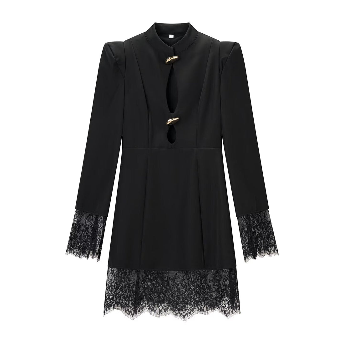 Trendy Hollow Out Cutout Long Sleeve Lace Splicing Dresses by Ragazza