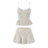 Sexy Polka Dot Brace Top Elegant Slim Fit Bandage Dress Lotus Leaf Skirt Sexy Two Piece Set for Women by Ragazza