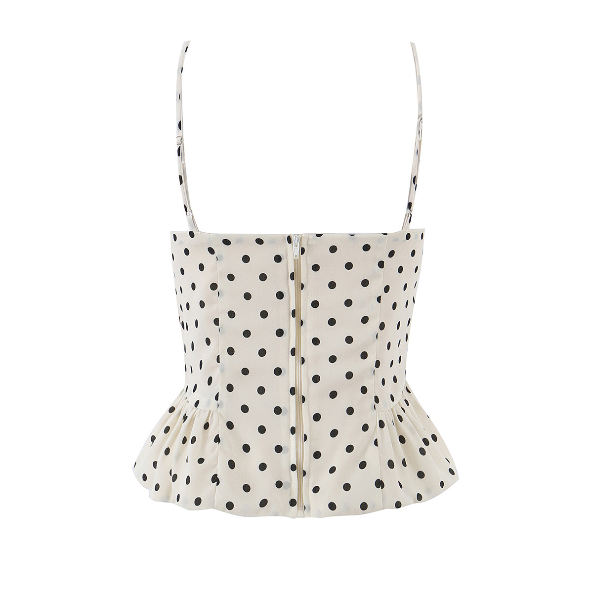 Sexy Polka Dot Brace Top Elegant Slim Fit Bandage Dress Lotus Leaf Skirt Sexy Two Piece Set for Women by Ragazza