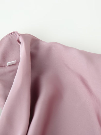Women Elegant Solid Summer Silk Satin Skirt Sets by Ragazza