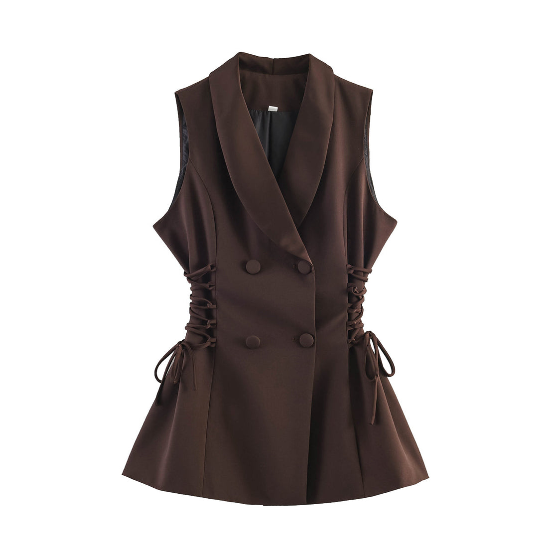Women Clothing Summer Retro Bandage Waist Slimming Double Breasted Vest Jacket by Ragazza