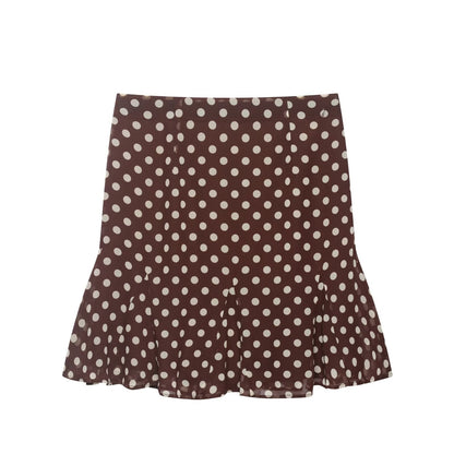 Women Clothing Summer Casual Lace Bow Polka Dot Skirt Women by Ragazza
