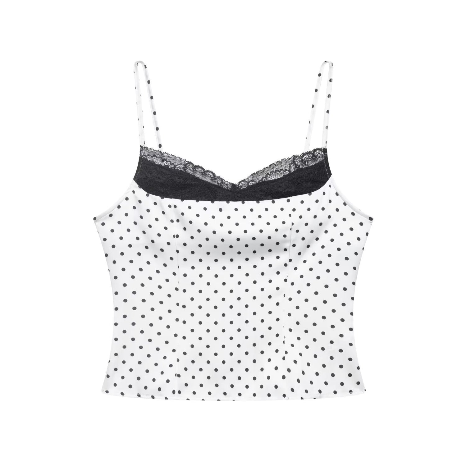 Polka Dot Summer Lace Splicing Sling Vest Slim Fit Slim Sexy Top by Ragazza