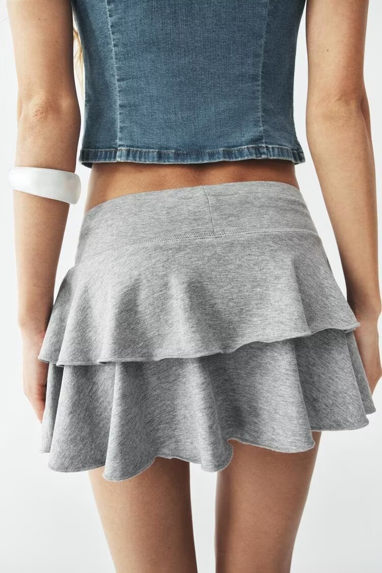 Women Clothing Summer Sweet Tie Neck Cotton Laminated Decoration Mini Skirt by Ragazza