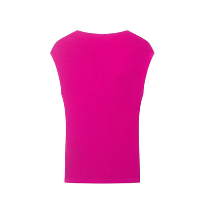 Women Clothing Summer Sleeveless Asymmetric Collar Pleated Pullover Top by Ragazza