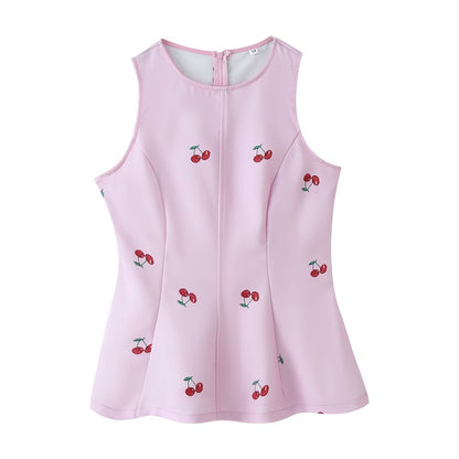 Women Summer Sleeveless Graphic Pants Set by Ragazza