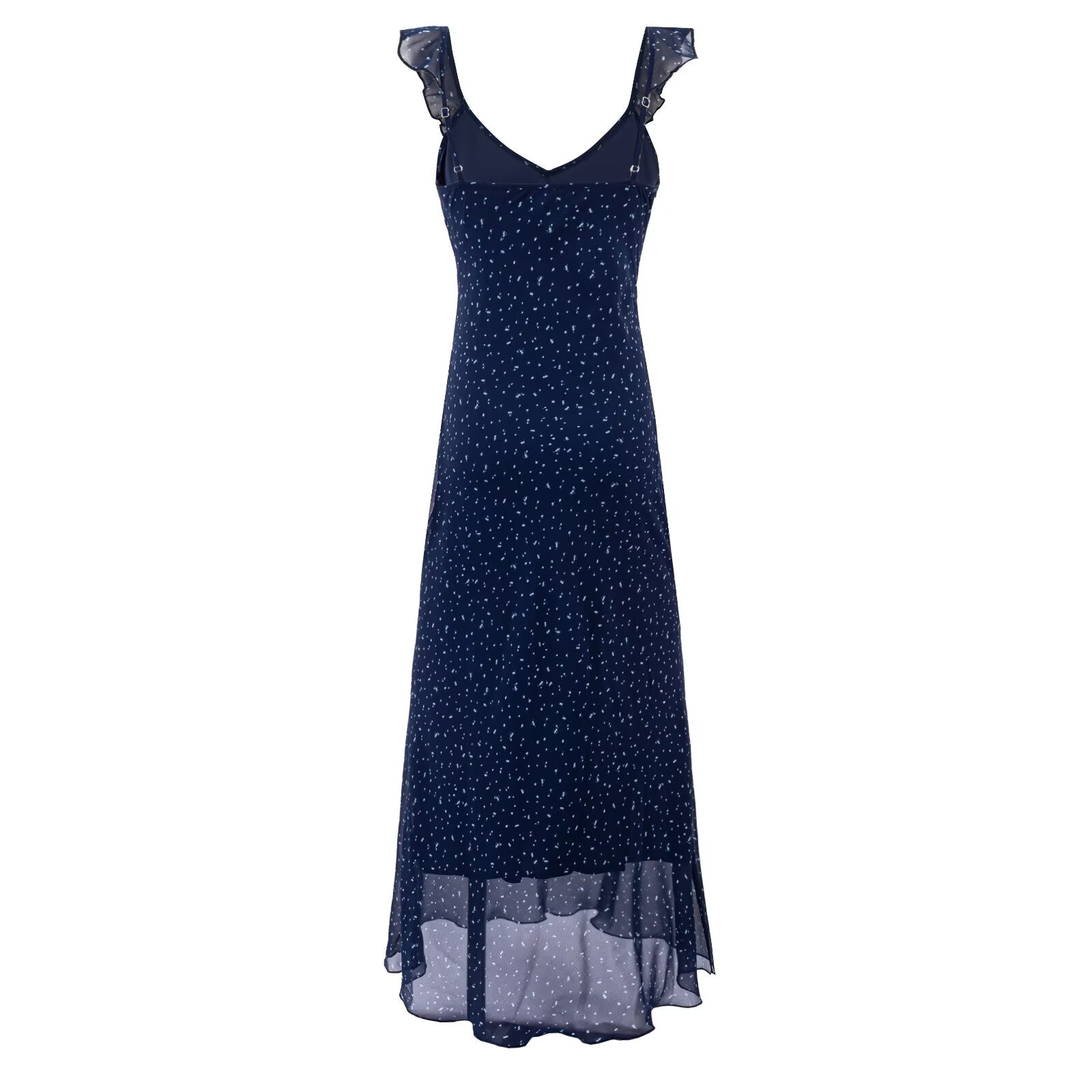 Sweet Ruffled Floral Dress Summer Waist Controlled Slim Fit Slimming Vacation Maxi Dress Women by Ragazza