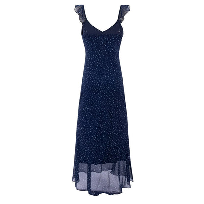Sweet Ruffled Floral Dress Summer Waist Controlled Slim Fit Slimming Vacation Maxi Dress Women by Ragazza