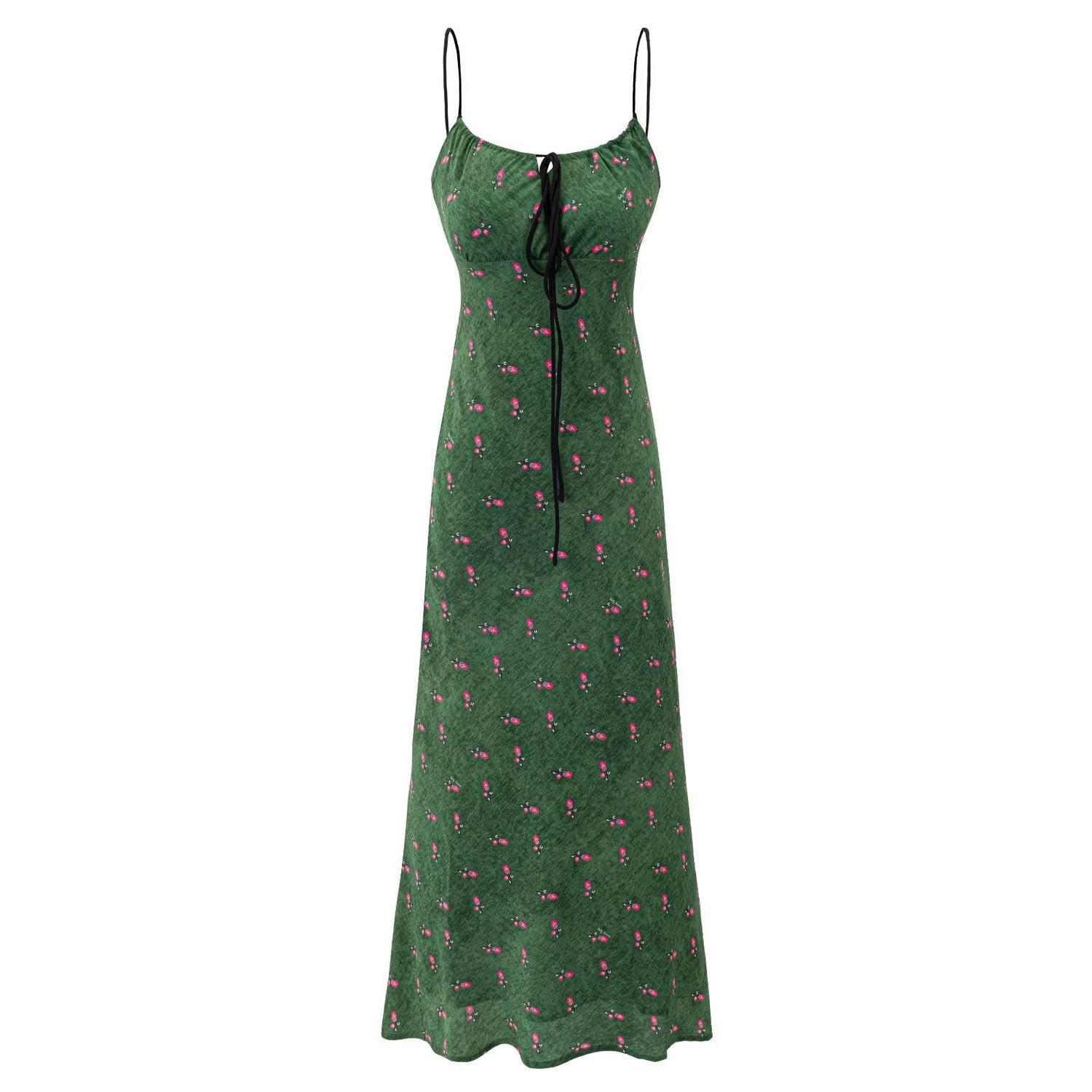 Women Clothing Summer Vintage Floral Slim Fit Long Strap Dress by Ragazza