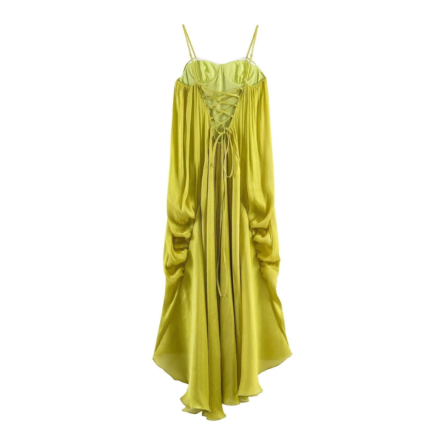 Summer Sexy Elegant Pleated Backless Strap Maxi Dress Party Dress by Ragazza