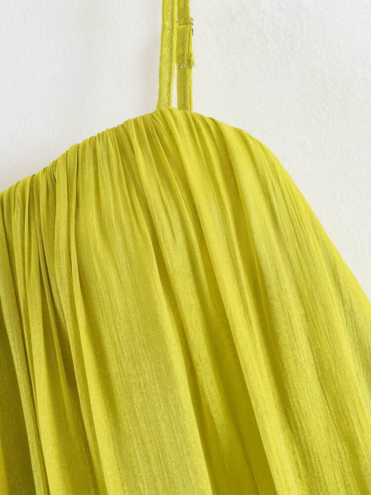 Summer Sexy Elegant Pleated Backless Strap Maxi Dress Party Dress by Ragazza