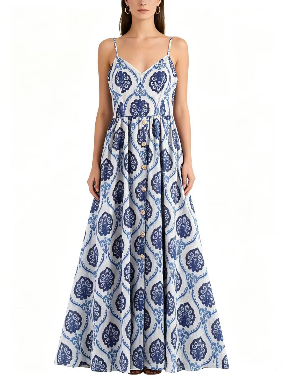 Women Clothing Summer French Vacation Loose Strap Dress by Ragazza