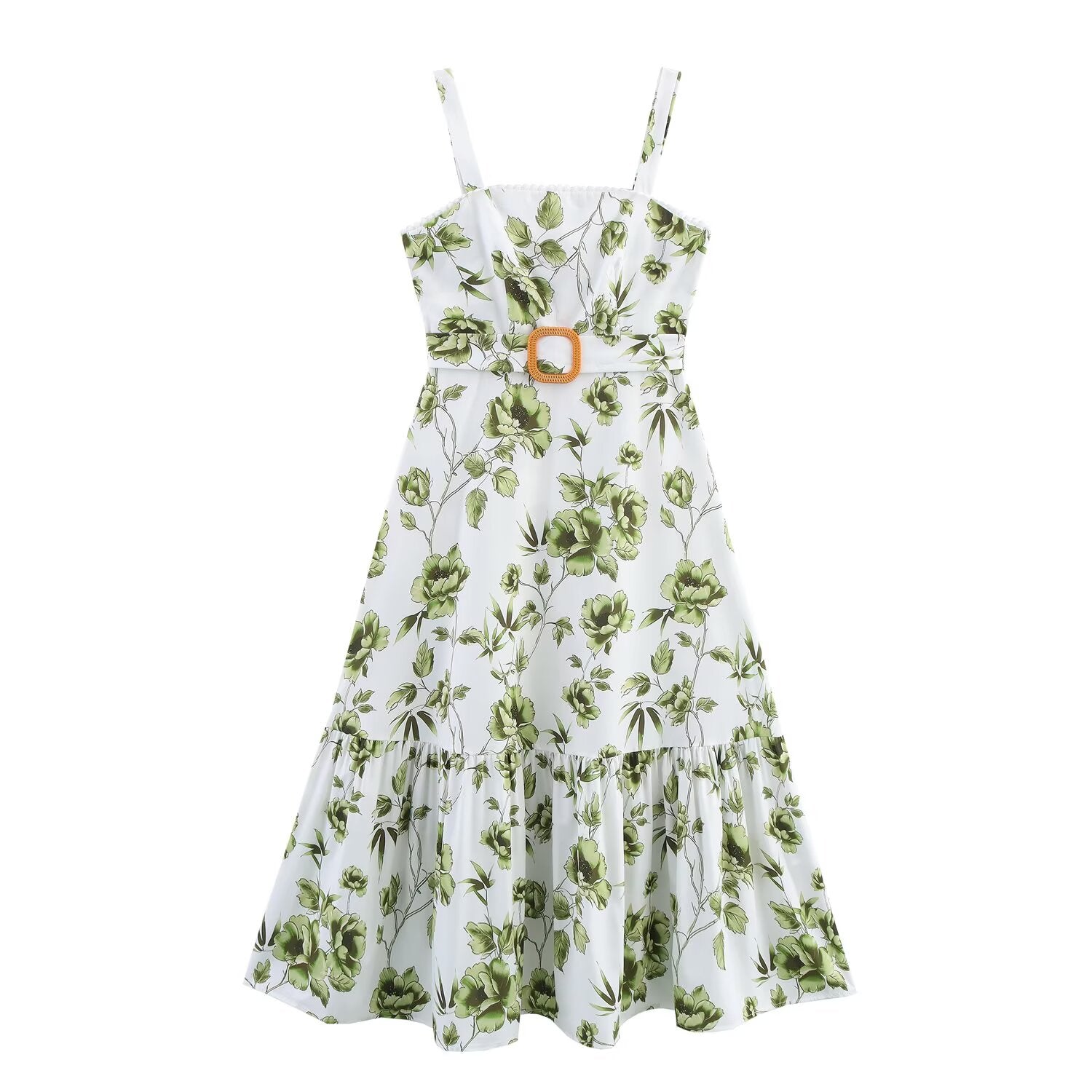 Women Clothing Summer Simple Thin with Belt Strap Dress by Ragazza