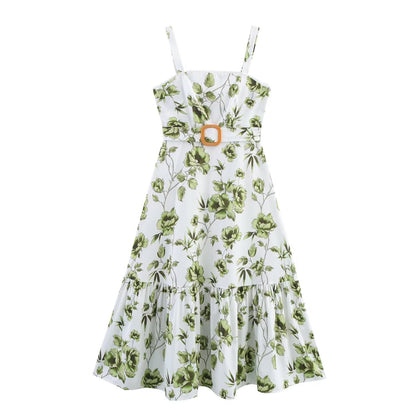 Women Clothing Summer Simple Thin with Belt Strap Dress by Ragazza