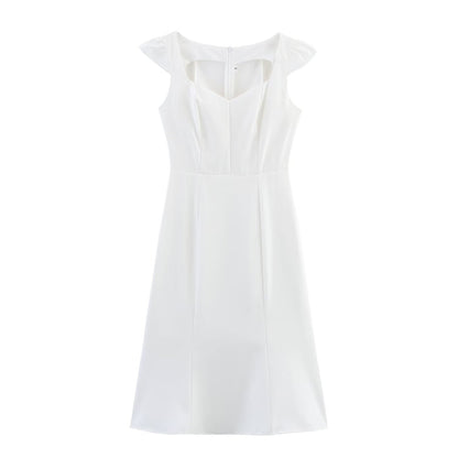 Women Clothing Western Classic Slim White Elegant Dress by Ragazza