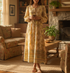 Women Loose Bohemian Flared Dress with Embroidered Tassel Print by Ragazza