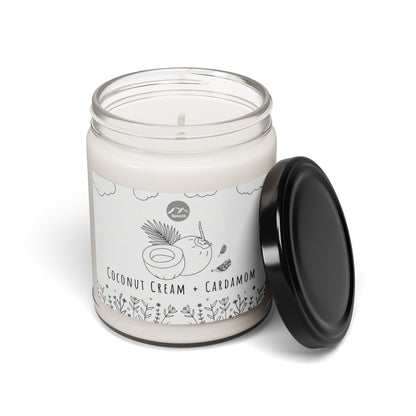 Coconut Cream Cardamom Soy Candle, Relaxing Aromatherapy Gift, Home Fragrance, Eco-Friendly Candle, Self-Care, Cozy Decor -- 9 oz by Spee24, LLC