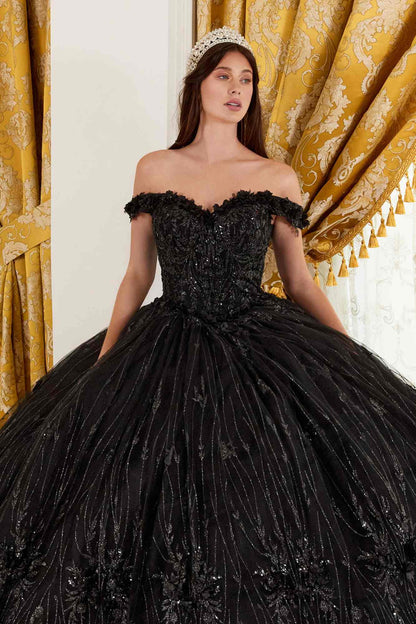 Ladivine 15704 Off the Shoulder Quinceanera Floral Ball Gown by DiscountDressShop