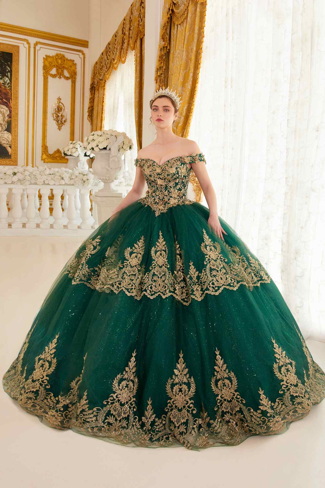 Ladivine 15705 Princess A-Line Off the Shoulder Ball Quinceanera Dress by DiscountDressShop