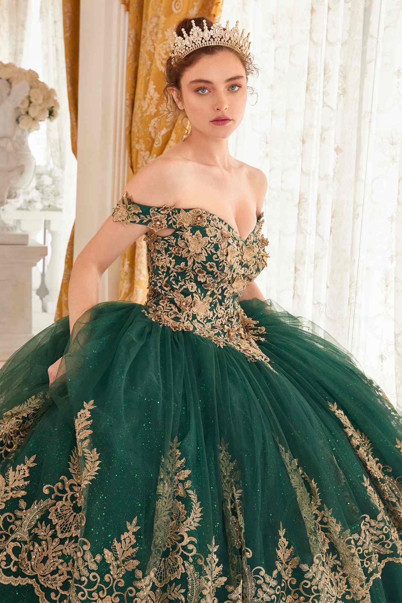 Ladivine 15705 Princess A-Line Off the Shoulder Ball Quinceanera Dress by DiscountDressShop