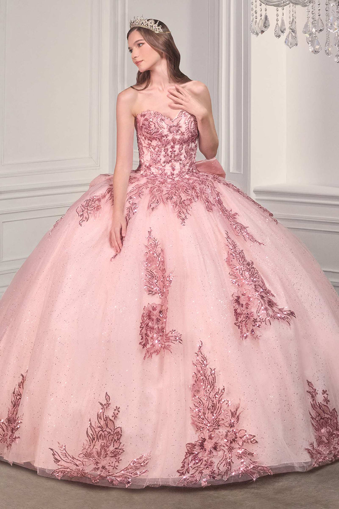 Ladivine 15715 Strapless Quinceanera Poofy A-Line Sweet 16 Gown by DiscountDressShop