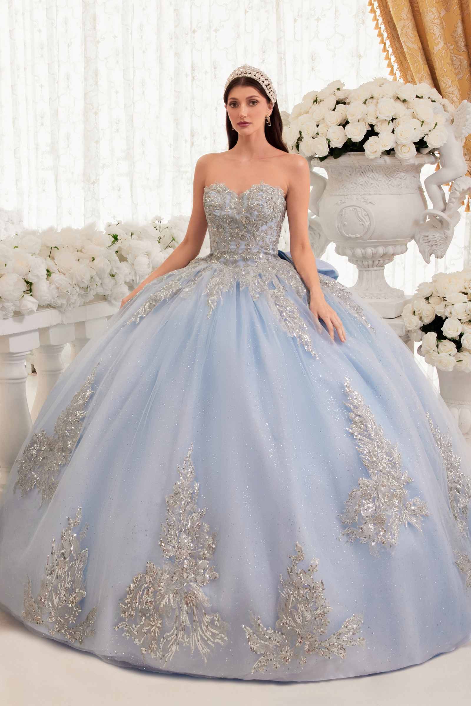 Ladivine 15715 Strapless Quinceanera Poofy A-Line Sweet 16 Gown by DiscountDressShop