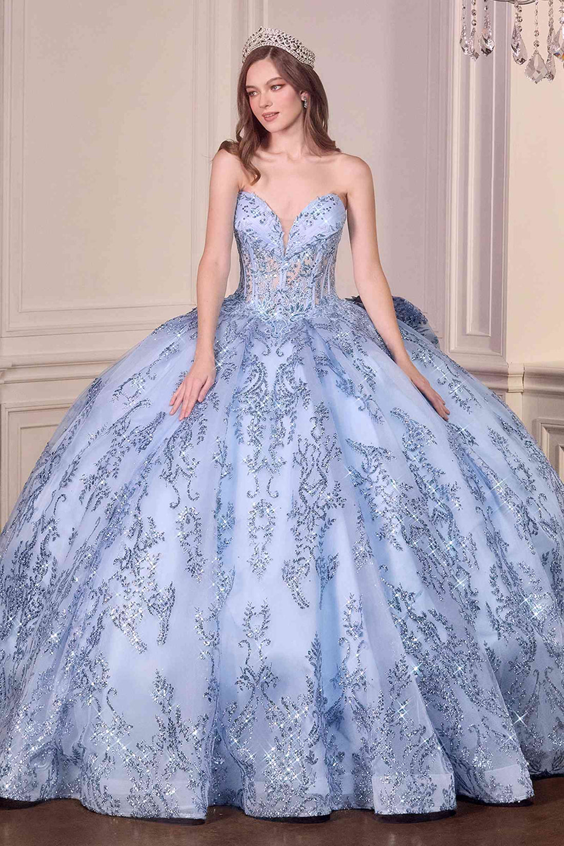 Ladivine 15732 Fairytale Strapless Sweetheart Cinderella Quinceanera Ball Gown by DiscountDressShop